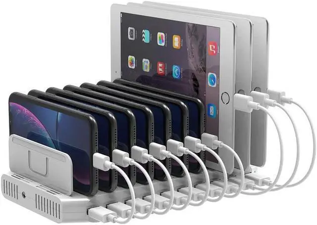 Unitek Charging Station for Multiple Devices, USB Charging Dock with  Adjustable Dividers, QC and SmartIC, iPhone, iPad, Tablet Organizer  Stand-(UL