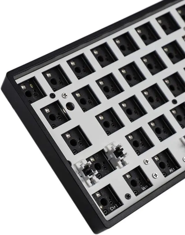 Alt view image 3 of 7 - GH60 GK61 RGB Hot Swap Independent Driver Tyce-C ANSI Mechanical Keyboard DIY kit Plastic Case CNC Aluminum Case Plate PCB (Plastic Case)