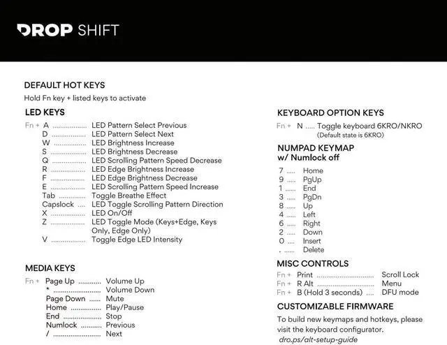 Alt view image 7 of 7 - Drop Shift Mechanical Keyboard  Full-Size 1800 Layout (99 Key), Kailh Hotswap Switches, Programmable, Backlit RGB, USB-C, Doubleshot PBT Keycaps, Anodized Aluminum (Gray, Barebones)