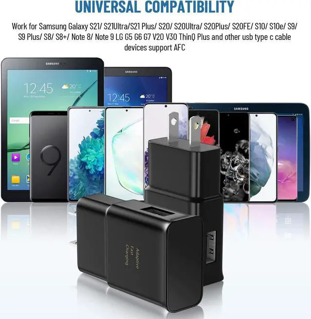Alt view image 4 of 6 - Type C Charger Fast Charging Android Phone Charger Block with USB Type C Cable 6.6Ft for Samsung Galaxy S22/S21/S20/S10/S10 Plus/S10E/S9/S8/S21Ultra/S22+/S22 Ultra/Note 8/9/10/20 2 Pack