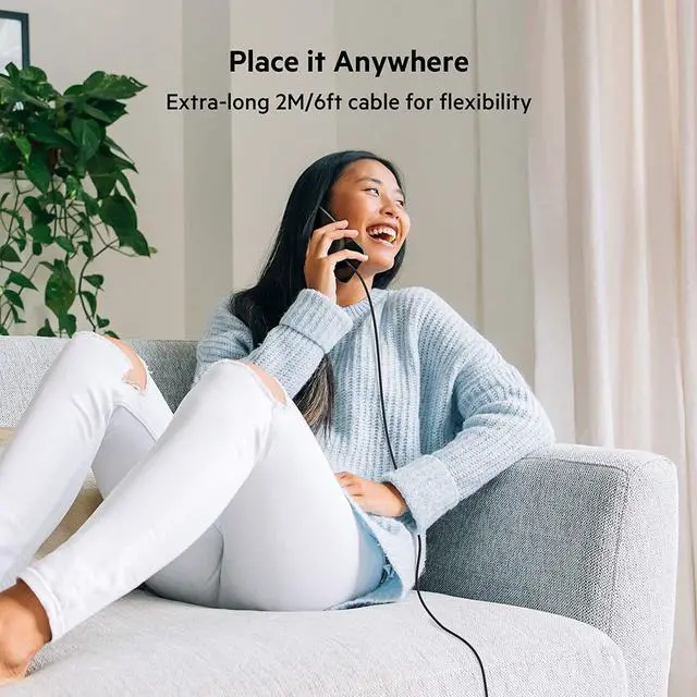 Alt view image 4 of 6 - 7.5W Magnetic Portable Wireless Charger Pad - 6.6ft/2M Long Cable - MagSafe Compatible Charger - iPhone Charger Compatible w/ iPhone 15 iPhone 14 iPhone 13 - Power Supply Included - Black