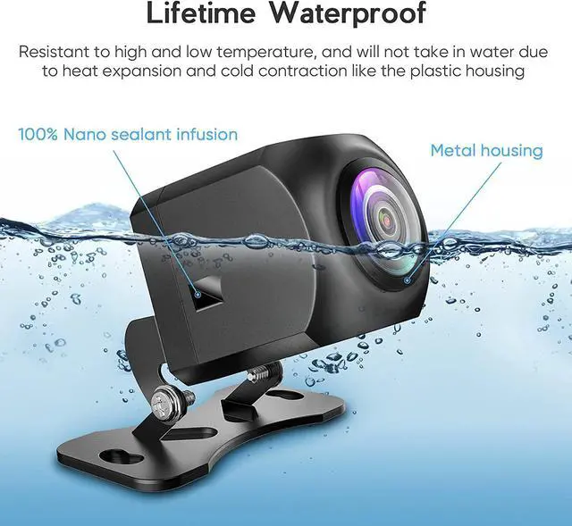 Alt view image 3 of 7 - HD Backup Camera,Metal Housing 170 Degree Wide View Angle License Plate Rear View Camera for Car,Clear Night Vision IP69 Waterproof Rearview Universal Reverse Cam Kit for Vehicle SUV RV Pickup