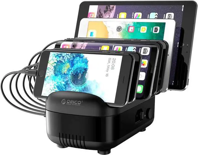 Main image of 7-Port USB Charging Station for Multiple Device USB Charging Dock Station Organizer for Phones, Smart Phones, Tablets and More(Cables not Included)