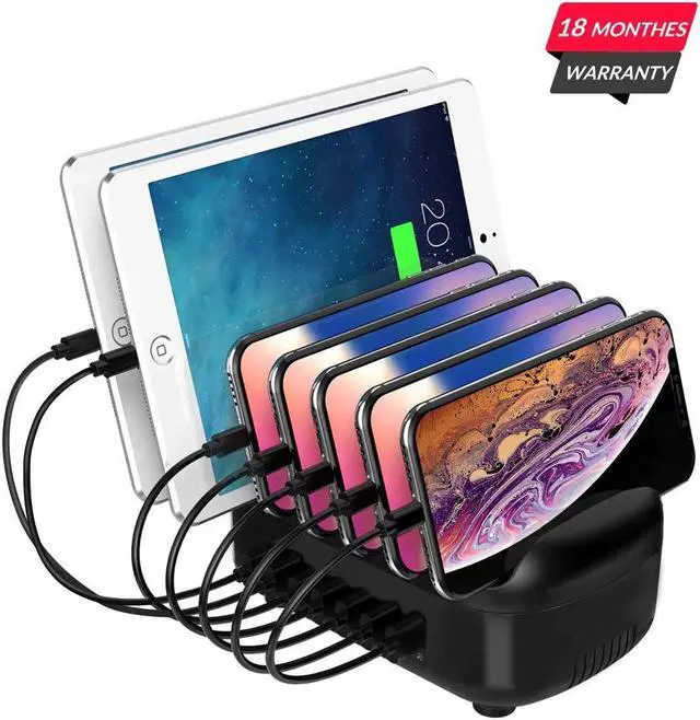 Alt view image 2 of 7 - 7-Port USB Charging Station for Multiple Device USB Charging Dock Station Organizer for Phones, Smart Phones, Tablets and More(Cables not Included)
