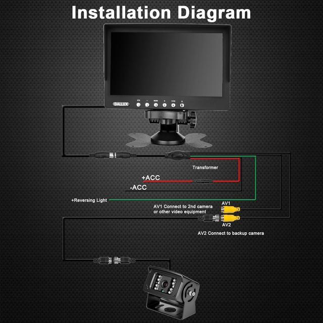Alt view image 7 of 7 - Heavy Duty Vehicle Truck Bus Backup Camera System,Waterproof Night Vision Rear View Camera with 7 inch Monitor+66ft 4 PIN Camera Cable for Bus Truck Van Trailer RV Campers Motor Home(12V 24V)