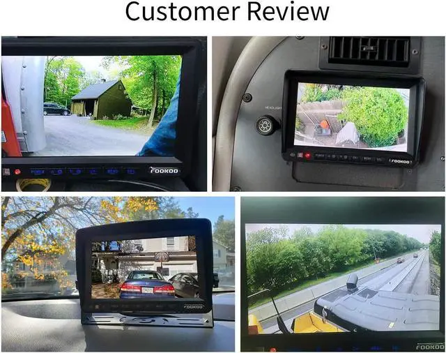 Alt view image 4 of 7 - Fookoo  HD 1080P 9" Wired Backup Camera System, 9-inch DVR Dual Split Screen Monitor, IP69 Waterproof Rear View Camera for Truck/Trailer/Box Truck/RV, Loop Record, Parking Lines (DY912)