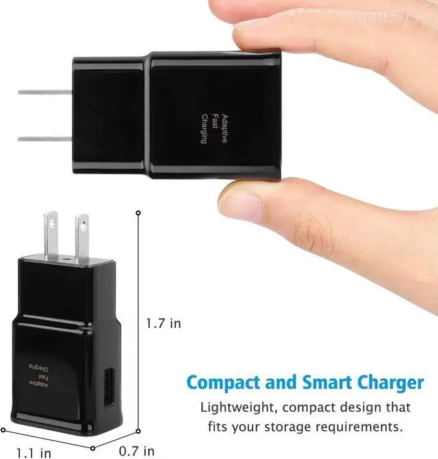 Alt view image 3 of 7 - Adaptive Fast Charging Block USB Wall Charger Plug Travel Adapter Android Phone Charger for  Galaxy S23/S22/S22 Ultra/S21/S20/S10/S9/S8/S7/S6 Edge/Note 10 9 8 Quick Charger