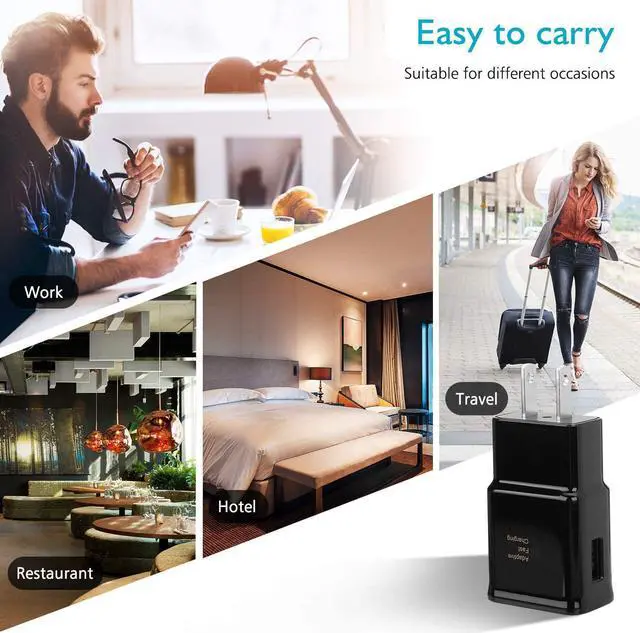 Alt view image 6 of 7 - Adaptive Fast Charging Block USB Wall Charger Plug Travel Adapter Android Phone Charger for  Galaxy S23/S22/S22 Ultra/S21/S20/S10/S9/S8/S7/S6 Edge/Note 10 9 8 Quick Charger