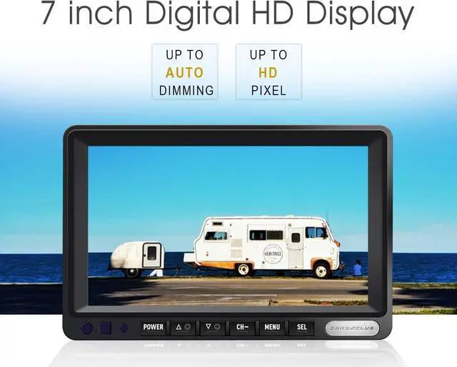 Alt view image 3 of 7 - Digital Wireless Backup Camera System Kit, IP69 Waterproof Wireless Rear View Camera + 7 LCD Wireless Reverse Monitor for RV/Truck/Trailer/Bus/Camper/5th Wheel (W01-7 inch)