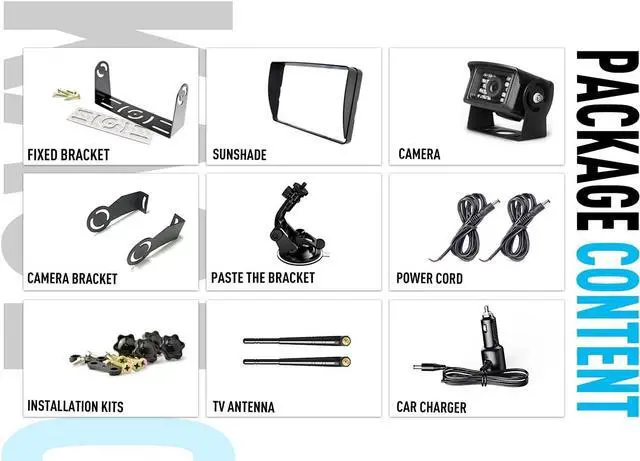 Alt view image 7 of 7 - Digital Wireless Backup Camera System Kit, IP69 Waterproof Wireless Rear View Camera + 7 LCD Wireless Reverse Monitor for RV/Truck/Trailer/Bus/Camper/5th Wheel (W01-7 inch)