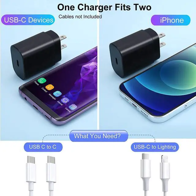 Alt view image 2 of 7 - Galaxy S23 Charger Block USB Type C Plug Wall Charger Power Adapter 25W PD Super Fast Charging for Samsung Galaxy S23/S22/S21/Ultra/Plus/Note 20/10/Z fold 3/iPhone 16/15/14/iPad/Tablet-2 Pack Black