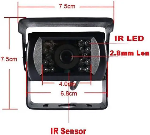 Alt view image 3 of 6 - 4Pin Car Vehicle Backup Rear View Reversing Parking Camera Night Vision for Truck Lorry Pickup Bus Vehicle Caravans Camping SUV 4 Pin Connector Plug Waterproof Shockproof 12V/24V