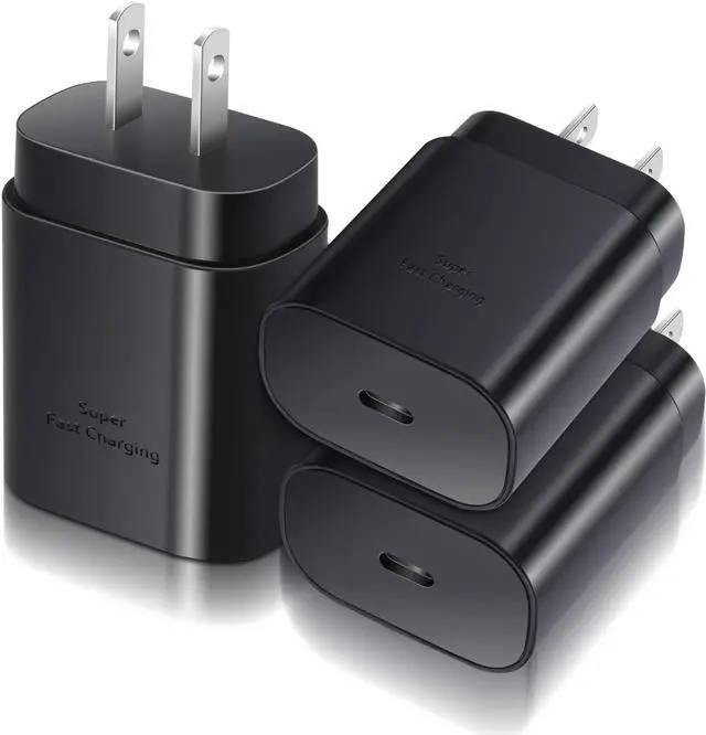 Main image of USB C Wall Charger Adapter, Costyle 3 Pack PD 25W Super Fast Charger Type C Charging Block For Samsung Galaxy S25/S24/S23/S22/S21/S20 Ultra/Plus/S20FE/S10/A13/A53/A71/Note 20 Ultra/10,Pixel 7/6A-Black