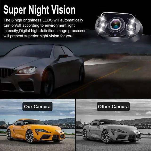 Alt view image 4 of 7 - Backup Camera Easy Setup Plug-Play: HD 1080P No-Delay Waterproof - Clear Night Vision Rear View Camera with Monitor for Car Truck SUV - LK3