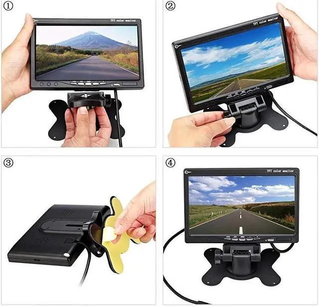 Alt view image 4 of 7 - Camecho DC 12V 24V Vehicle Backup Camera System 2 x Rear View Camera Support Night Vision Waterpoof & 7" Monitor with Dual 34ft AV Cables Hardwire for Bus Truck Van Trailer RV Campers
