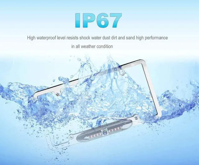 Alt view image 3 of 7 - License Plate Backup Camera, JPP Front/Rear View Camera 170° Viewing Angle Universal Car Reverse Camera Waterproof 8 LED Night Vision Vehicle Reverse Camera