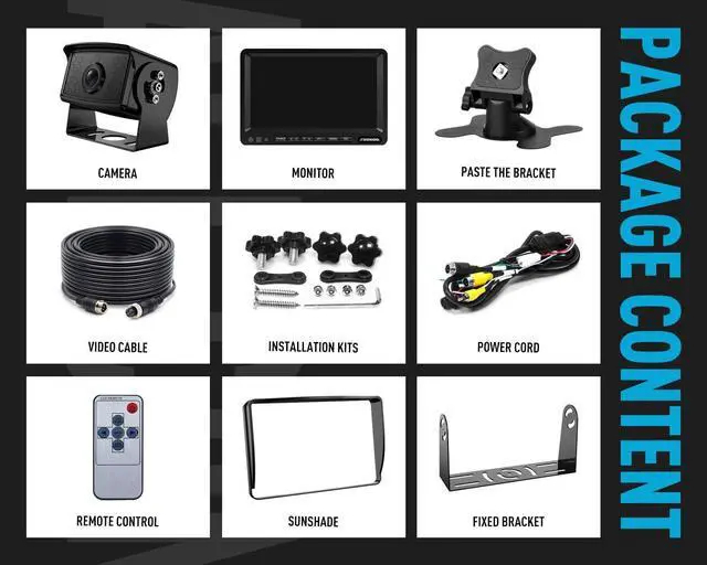 Alt view image 6 of 7 - FOOKOO  HD Backup Camera System Kit,7" 1080P Reversing Monitor+IP69 Waterproof Rear View Camera,Sharp CCD Chip, 100% Not Wash Up,Truck/Semi-Trailer/Box Truck/RV (FHD1-Wired)