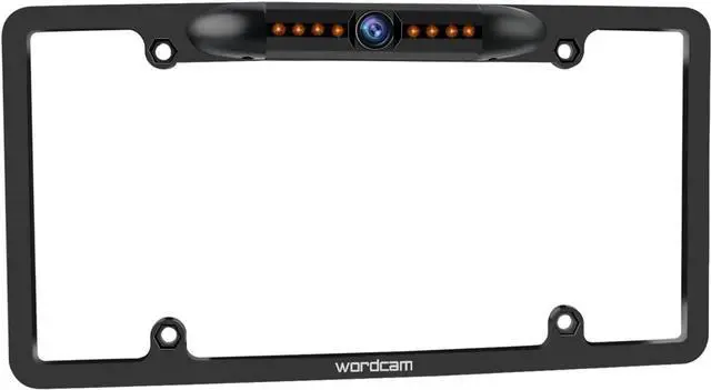 Main image of Wordcam License Plate Frame Rear View Backup Camera 170° Viewing Angle Universal Car License Plate Frame Mount Waterproof High Sensitive 8 IR LED Night Vision Reverse Parking Aid System