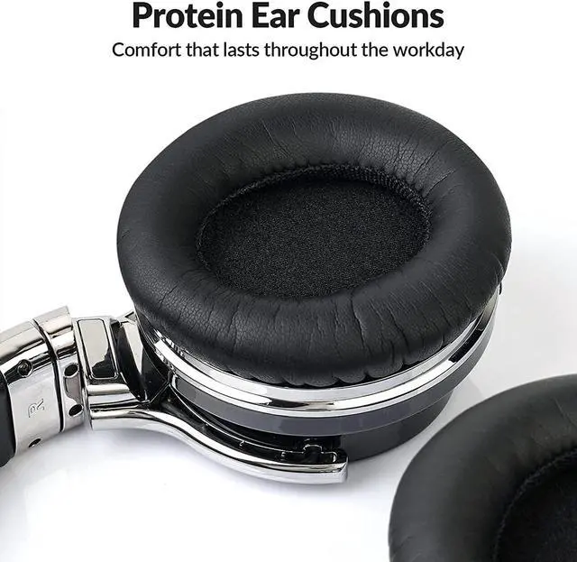 Alt view image 4 of 7 - Silensys E7 Active Noise Cancelling Headphones Bluetooth Headphones with Microphone Deep Bass Wireless Headphones Over Ear, Comfortable Protein Earpads, 30 Hours Playtime for Travel/Work, Black