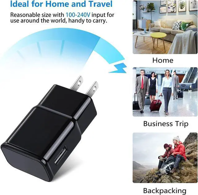 Alt view image 4 of 7 - 6-Pack Type C Charger Fast Charging Block, Android Phone Rapid USB Wall Charger Compatible with Samsung Galaxy S21/S20/S10/S10e/S10 Plus/S9/S9 Plus/S8/S8 Plus/S7/S6/Note 10/Note 9/Note 8,LG,HTC(Black)