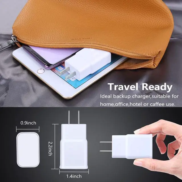 Alt view image 6 of 7 - Adaptive Fast Charging Wall Charger Adapter, Eversame 6-Pack Fast Charging Block Travel USB Charger Box Compatible Samsung Galaxy S10 S9 S8 S7 S6 Note 8 9, iPhone, LG, HTC and More (White)