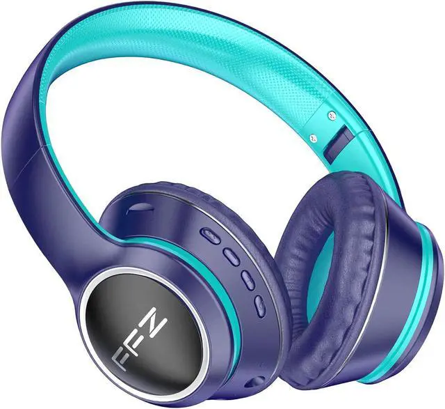 Main image of FFZ Kids Bluetooth Headphones, Kids Wireless Headphones, Headphones for Kids for School, Built-in Microphone, Colorful LED Lights, Foldable Headset, for Ipad/Tablet/Car/Airplane(Navy Blue)