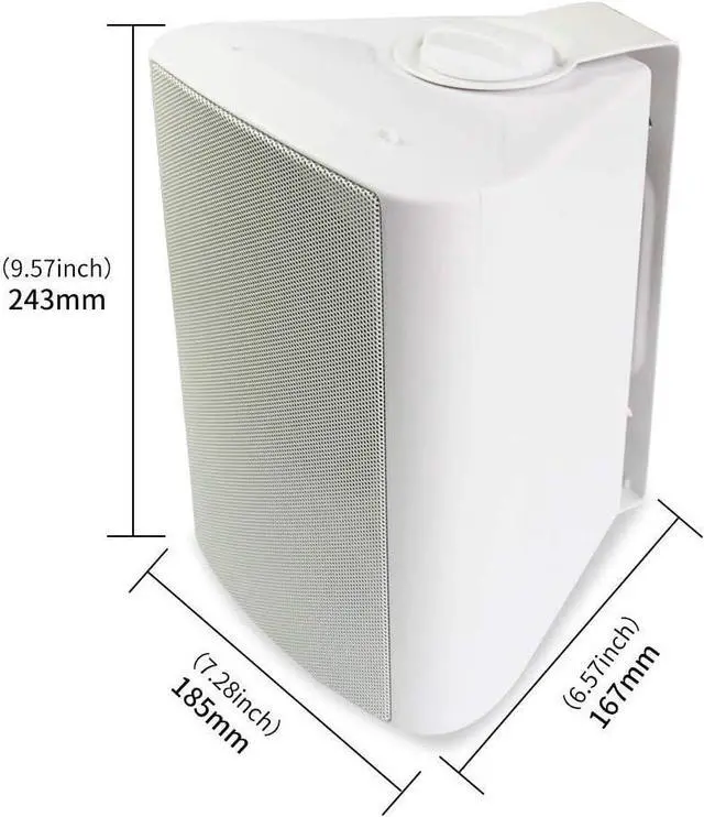 Alt view image 3 of 6 - Herdio 5.25 Inch Indoor Outdoor Speakers Wired Waterproof 300 Watt Wall Mount Speakers for Patio, Deck, Garage,Covered Porch All Weather Resistance(A Pair,White)