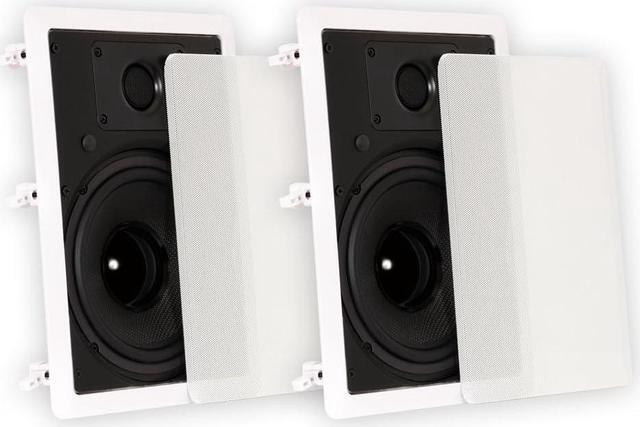 Main image of Theater Solutions TS80W in Wall 8" Speakers Surround Sound Home Theater Pair, White