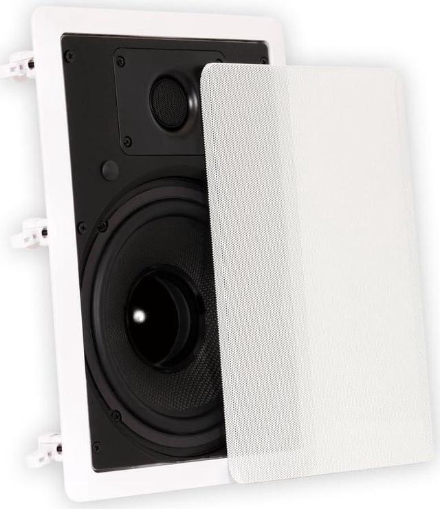 Alt view image 2 of 5 - Theater Solutions TS80W in Wall 8" Speakers Surround Sound Home Theater Pair, White