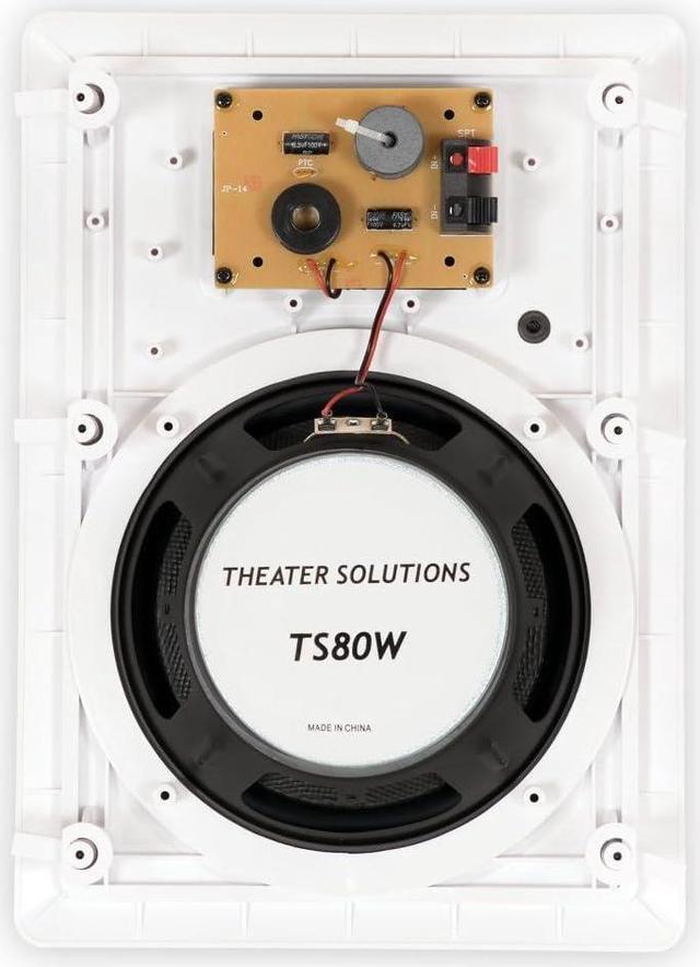 Alt view image 4 of 5 - Theater Solutions TS80W in Wall 8" Speakers Surround Sound Home Theater Pair, White