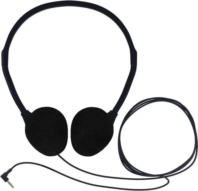 Alt view image 6 of 7 - Maeline Bulk Headphones On-Ear Stereo Headset with 3.5 mm Headphone Plug - 10 Pack - Black