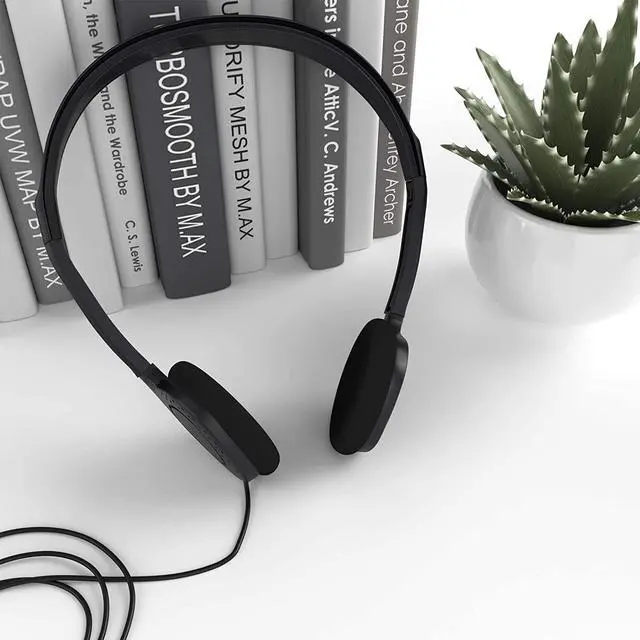 Alt view image 3 of 7 - Maeline Bulk Headphones On-Ear Stereo Headset with 3.5 mm Headphone Plug - 10 Pack - Black