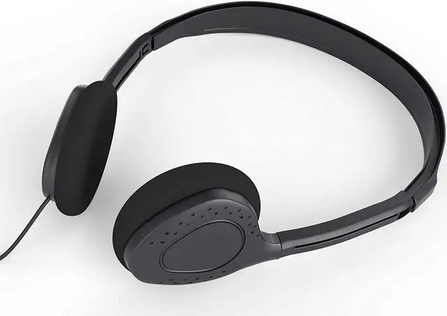 Alt view image 4 of 7 - Maeline Bulk Headphones On-Ear Stereo Headset with 3.5 mm Headphone Plug - 10 Pack - Black