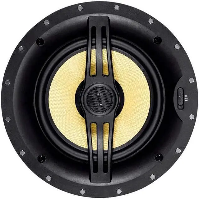 Alt view image 11 of 15 - Monoprice 2-Way Aramid Fiber Back Ceiling Speakers - 8 Inch - Black With Covered Crossover (Pair), Removable And Paintable Grille