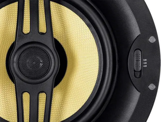 Alt view image 12 of 15 - Monoprice 2-Way Aramid Fiber Back Ceiling Speakers - 8 Inch - Black With Covered Crossover (Pair), Removable And Paintable Grille