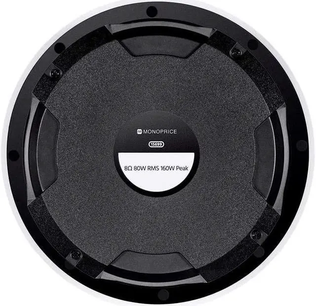 Alt view image 13 of 15 - Monoprice 2-Way Aramid Fiber Back Ceiling Speakers - 8 Inch - Black With Covered Crossover (Pair), Removable And Paintable Grille
