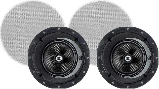 Alt view image 7 of 12 - Monoprice 2-Way Carbon Fiber In-Ceiling Speakers - 6.5 Inch With 15" Angled Drivers (Pair) - Alpha Series