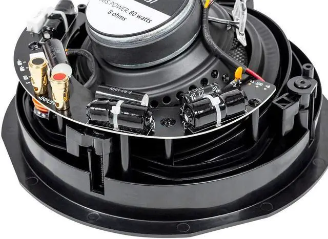 Alt view image 10 of 12 - Monoprice 2-Way Carbon Fiber In-Ceiling Speakers - 6.5 Inch With 15" Angled Drivers (Pair) - Alpha Series