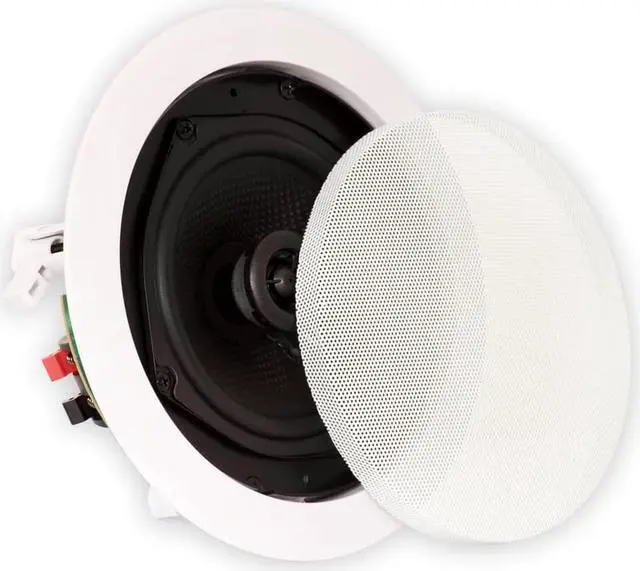 Alt view image 2 of 5 - Theater Solutions TS50C in Ceiling Speakers Surround Sound Home Theater Pair, White, 5.25-Inch