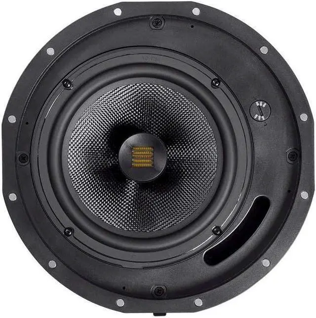 Alt view image 2 of 6 - Monoprice Amber 2-Way Carbon Fiber Ceiling Speakers - 6.5 Inch with Magnetic Grille and Ribbon Tweeter (Pair) Black