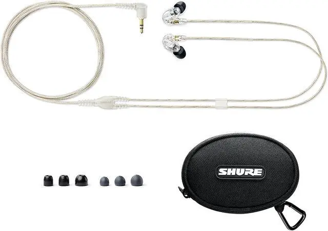 Alt view image 3 of 7 - Shure SE215 PRO Wired Earbuds - Professional Sound Isolating Earphones, Clear Sound & Deep Bass, Single Dynamic MicroDriver, Secure Fit in Ear Monitor, Plus Carrying Case & Fit Kit - Clear (SE215-CL)