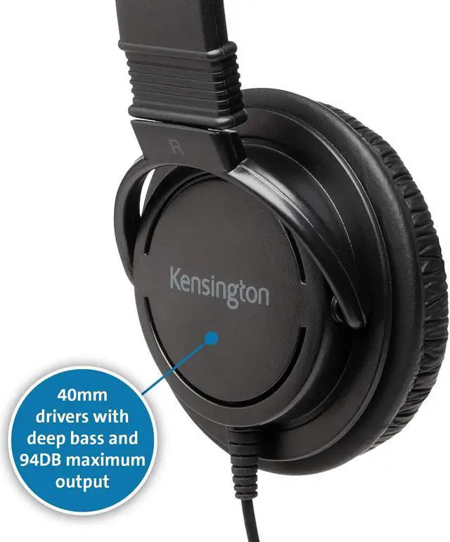 Alt view image 3 of 7 - Kensington Hi-Fi Headphones with Microphone (K97603WW), black, universal