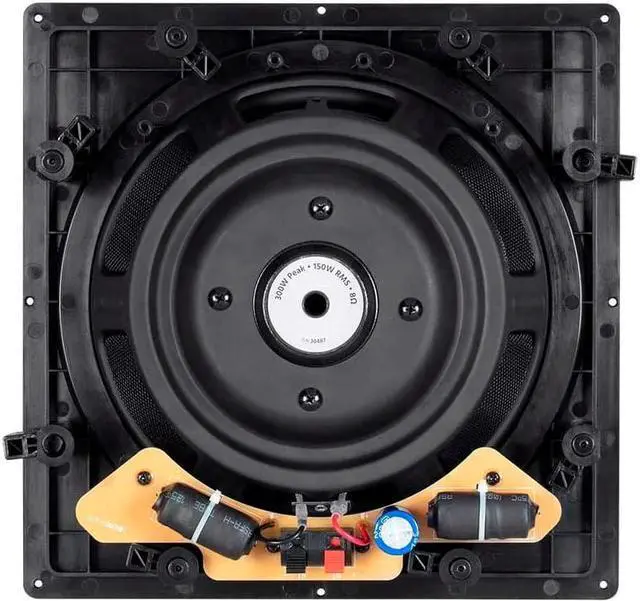 Alt view image 11 of 13 - Monoprice Carbon Fiber In-Wall Speaker - 10 Inch (Each) 300 Watt Subwoofer, Easy Install For Home Theater - Alpha Series