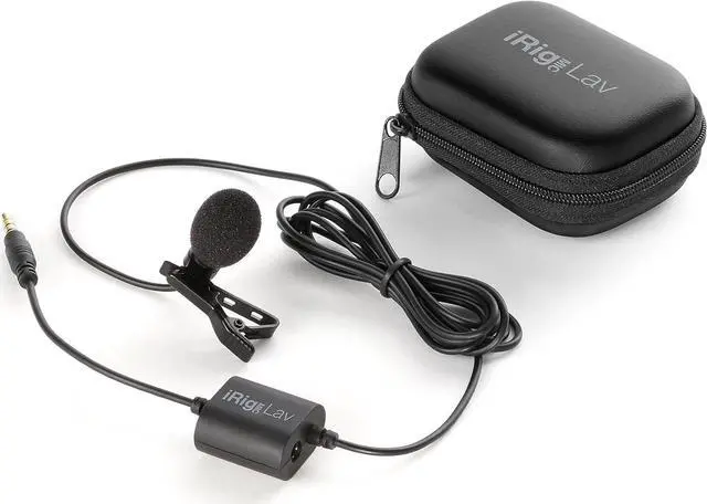 Main image of IK Multimedia iRig Mic Lav lapel microphone, omnidirectional condenser lavalier microphone with 1/8" TRRS jack, headphone out and daisy-chaining for iPhone, iPad, Android, Mac, PC