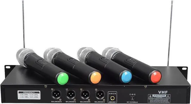 Alt view image 2 of 3 - GTD Audio 4 Handheld Wireless Microphone Cordless mics System, Ideal for church, , Dj Party, Range up to 300 ft,