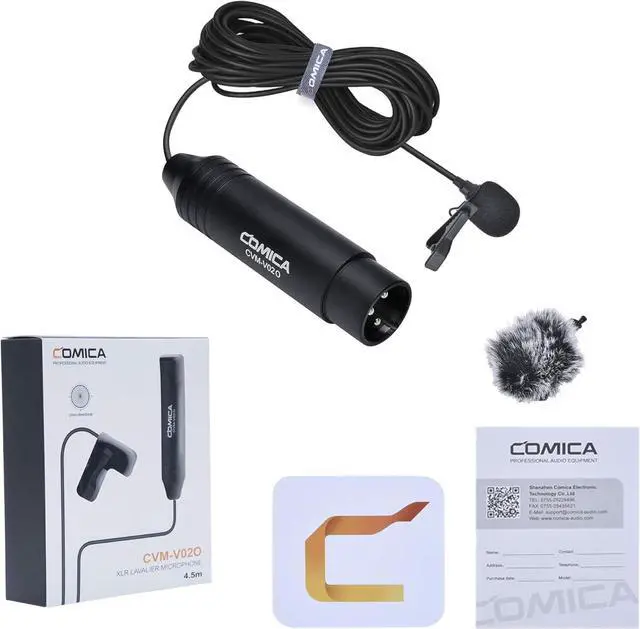 Alt view image 7 of 7 - COMICA CVM-V02O Phantom Power Omnidirectional XLR Lavalier Lapel Microphone,14.76 fts Lapel Mic for Canon Sony Camcorders Zoom H4n H6 Tascam DR-60D/70D DR-100 Recorders Audio Mixer (1 Pack)