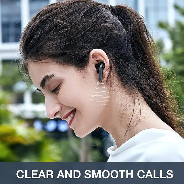 Alt view image 4 of 7 - Wireless Earbuds  Bluetooth Headphones with Microphone and Touch Control  Ultra-Light and Ergonomic Wireless Bluetooth Earbuds  40 Hours Playtime  IPX5 Waterproof Wireless Earphones