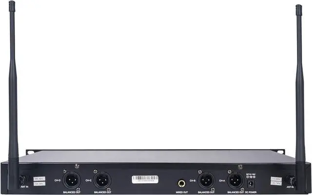 Alt view image 3 of 5 - Sound Town 4 Channels Professional UHF Wireless Microphone System with Rack Mountable Metal Receiver and 4 Handheld Mics, for Church, School, Outdoor Wedding, Meeting, Party and Karaoke