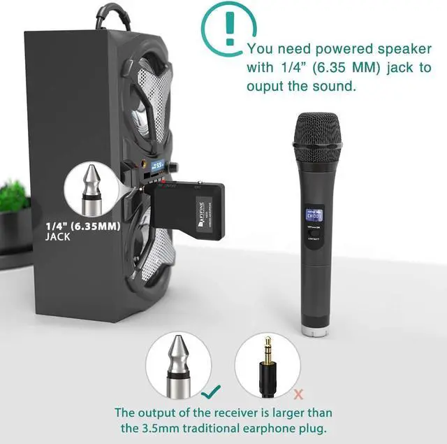 Alt view image 6 of 7 - Wireless Microphone, Handheld Dynamic Microphone Wireless mic System for  Nights and House Parties to Have Fun Over The Mixer,PA System,Speakers- Technology K025