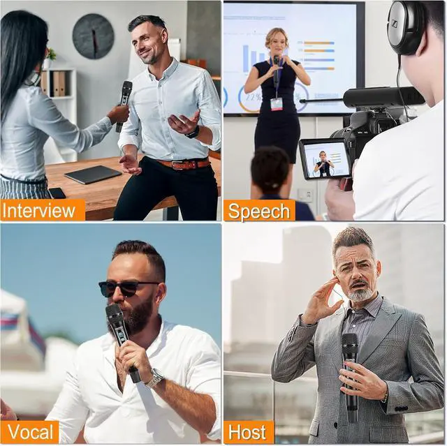 Alt view image 6 of 7 - CVM-WM100 H UHF 48-Channel Professional Wireless Handhled Microphone System for Canon Nikon Sony Panasonic Fuji DSLR Camera, XLR Camcorder, Smartphone, Perfect for Video Recording/Interview